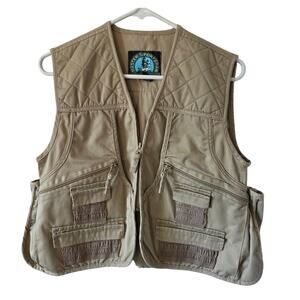 Master Sportsman Vest Large Khaki Utility Outdoor Hunting Fly Fishing Pockets